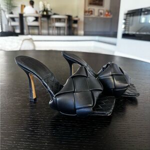 Bottega Veneta Lido Mule Black Quilted Women's Heels 36